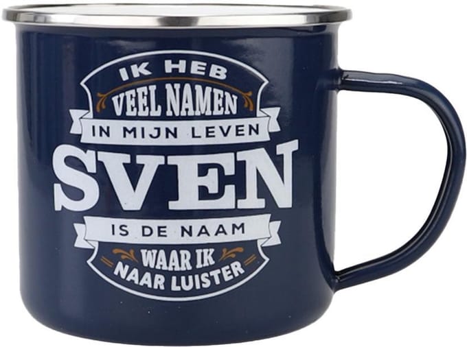 Mok - Top vent - Sven - Geëmailleerd - In cadeauverpakking