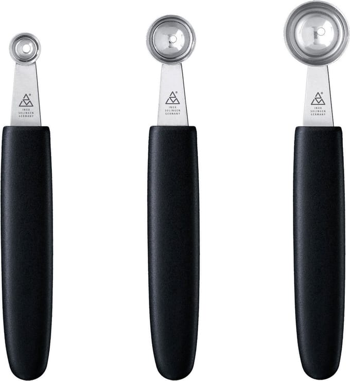 Triangle Parisienneboor Set in 3 Maten – Professionele Kwaliteit – Voor Culinaire Creaties