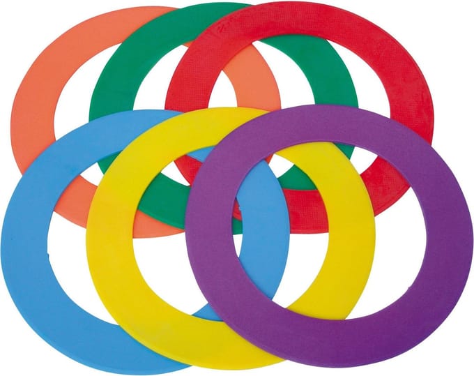 Spordas donuts vloer speelgoed set - 6 stuks PVC antislip markers.