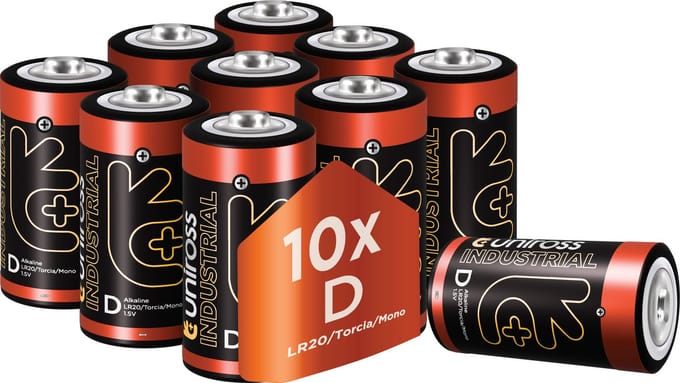Uniross Industrial Alkaline D 10 pack