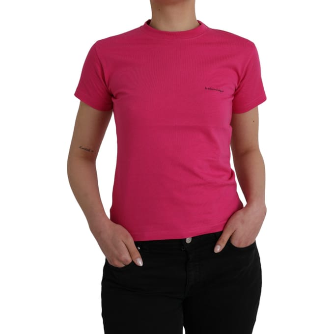 Balenciaga Logo T-shirt Korte Mouw Roze