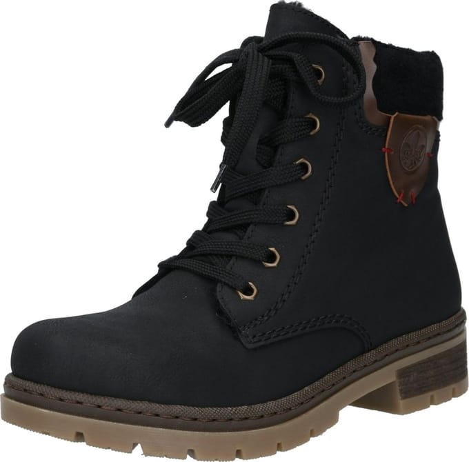 Rieker dames veterboot zwart