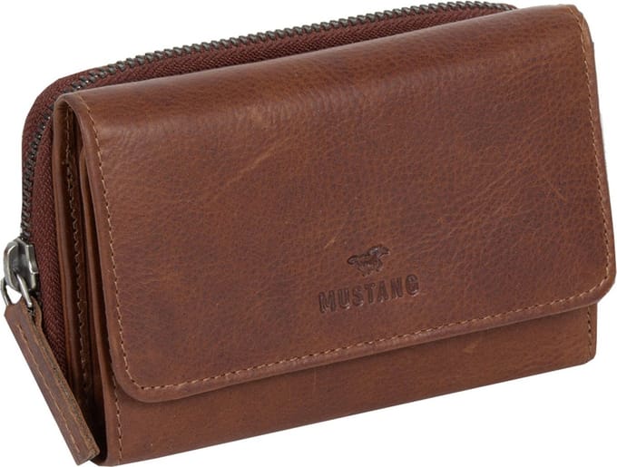 MUSTANG Leren Portemonnee Como Heze Wallet Brown Bruine