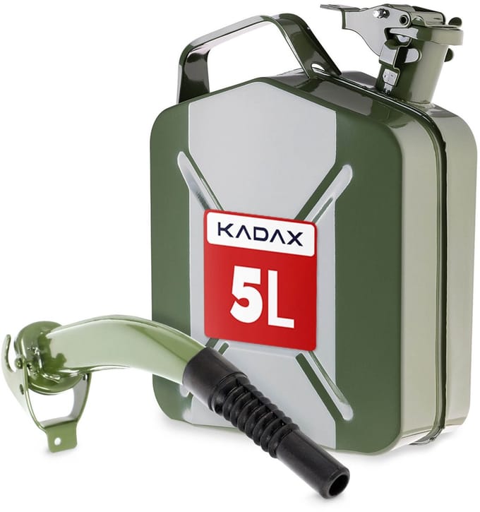 KADAX Brandstofjerrycan 5L Container Tank Waterkan Olie Metaal + Trechter