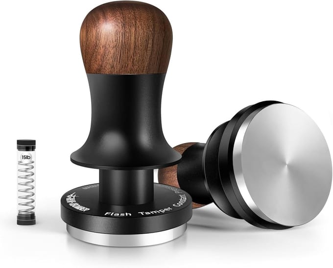 Espressomper - Koffie Tamper - Perfect Espresso - Constante Druk - 58.5 mm - Plat Bodem