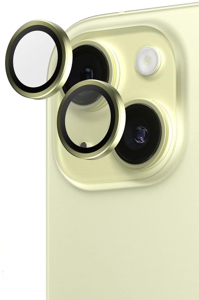 iPhone 15 / 15 Plus Camera Lens Screen Protector Geel - Screenprotector - Camera Protector iPhone 15
