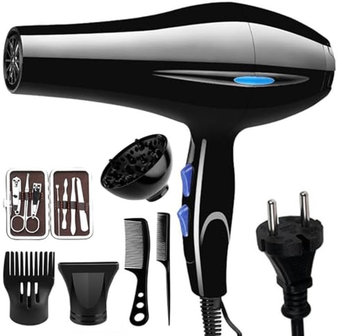 Professionele haardroger met diffuser en meerdere instellingen voor salons en thuisgebruik