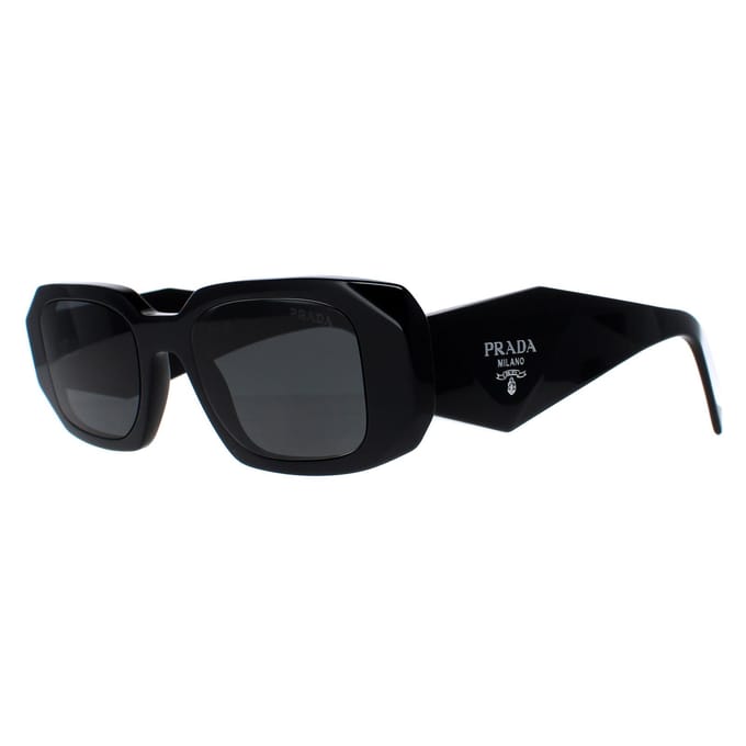 Prada Zijkant Logo Reliëf Onregelmatige Vorm Zonnebril Uniseks Zonnebril Zwart 0PR-17WS-1AB5S0 Basic Packaging-Eyeglass Case+Box,51 gray
