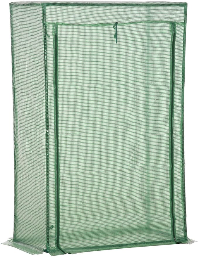 Outsunny foliekas - met roldeur - en ritssluiting - groen