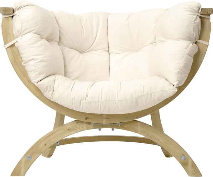 Amazonas Lounge Fauteuil Siena Uno - Hout - Naturel kussens