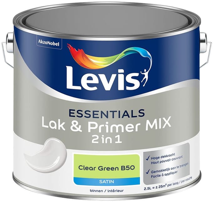 Levis - Essentials Lak & Primer Mix - Clear Green B50 - Mengverf - 2,5 L