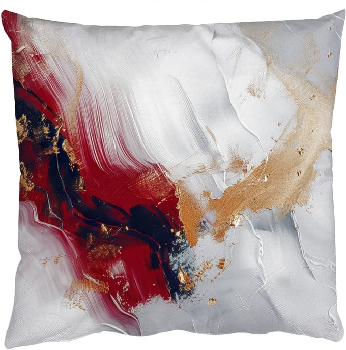 Sierkussens - Kussentjes Woonkamer - 40x40 cm - Rood - Abstract - Goud - Modern