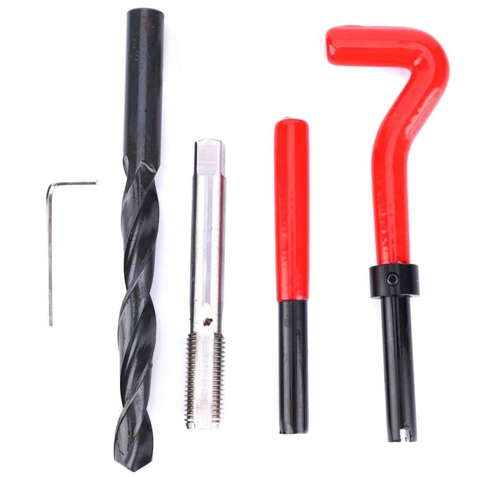 17 Stuks Draadinzetstukken M12x1.5 Binnendraad Reparatie Accessoire Assortimentskit red