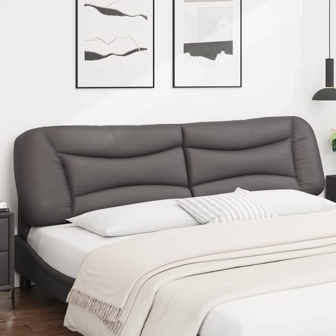 vidaXL - Hoofdbordkussen - "Hvar" - 200 - cm - kunstleer - grijs