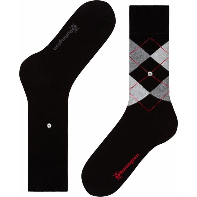 Burlington Everyday 2-Pack gedessineerd katoen multipack sokken heren zwart - maat 40-46