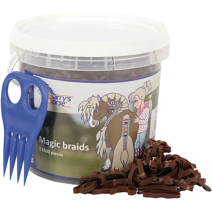Harry's Horse - Magic Braids - Elastiekjes - Bruin - +/- 1500 stuks