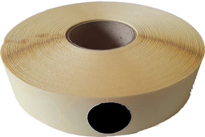 Blanco etiketten op rol - 22 mm rond - mat zwart