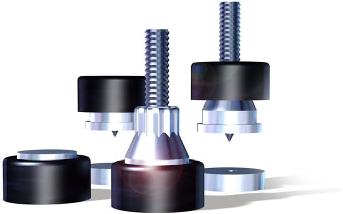Luidspreker Spikes - Ondersteuning Voetjes - Stabiele Plaatsing - Draadverbinding M8 - Set van 4 - Zwart
