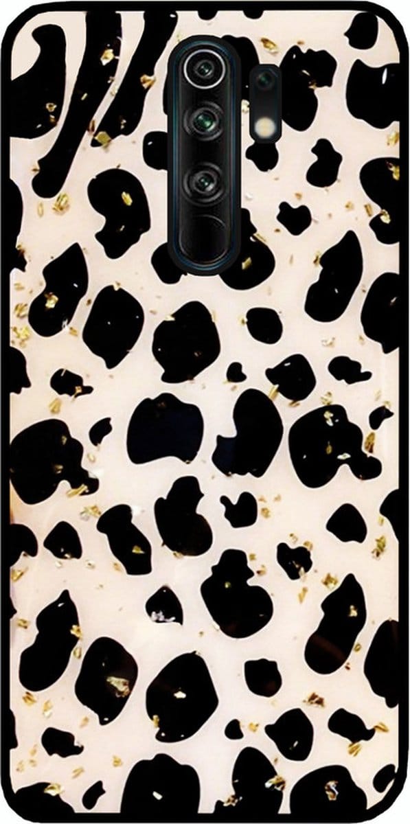 ADEL Siliconen Back Cover Softcase Hoesje voor Xiaomi Redmi 9 - Luipaard Bling Glitter