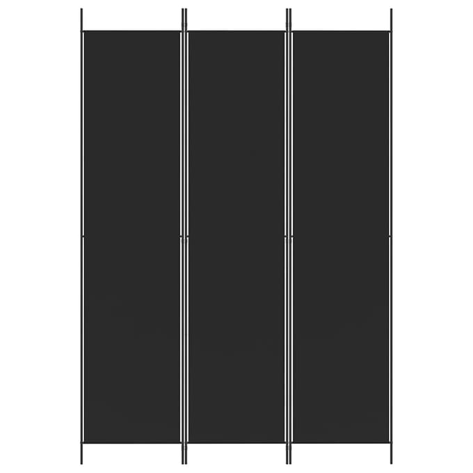 vidaXL - Kamerscherm - met - 3 - panelen - 150x220 - cm - stof - zwart