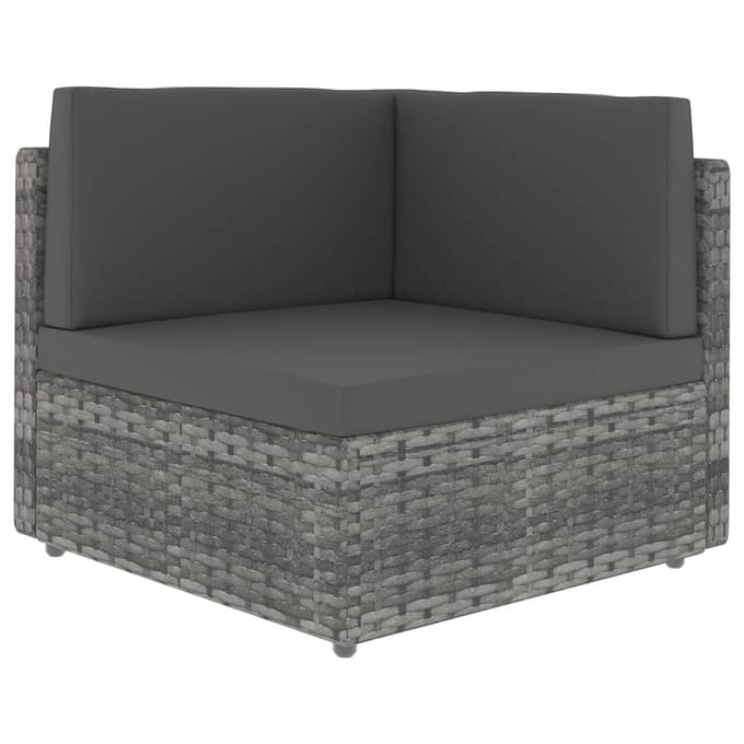 vidaXL - Hoekbank - sectioneel - poly - rattan - grijs