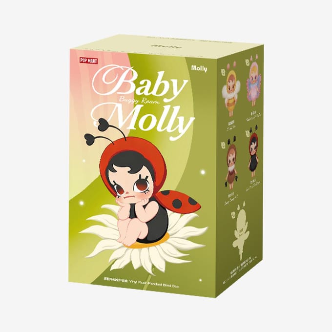 POP MART Baby Molly Kinderwagen Roam Serie - Vinyl Pluche Hanger Blind Box beige
