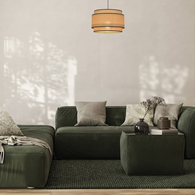 COREP Hanglamp Milo, jamaica/zwart, Ø 38 cm papier/metaal