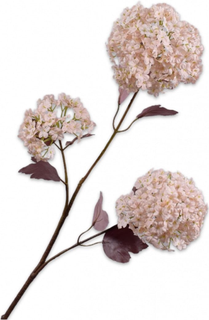 Silk-ka Kunstbloem-Zijden Bloem Sneeuwbal Tak Roze-Wit 107 cm