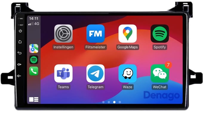 CarPlay autoradio geschikt voor Toyota Prius | 2016 t/m 2018 | Android 16 | Draadloos Apple CarPlay & Android Auto | 2GB + 32GB | QuadCore processor | Denago DNG-A311 | 2025 model | 2016 2017 2018 | Bluetooth & Wifi