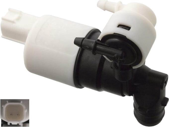 Waswaterpomp - Ruitensproeierpomp - Auto Onderhoud - Dubbele Pomp - 1 Stuk - Zwart