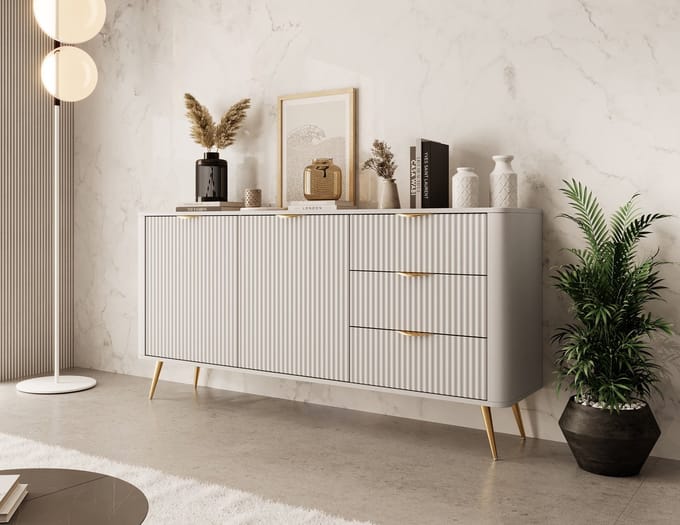Meubella - Dressoir Lima - Beige - 163 cm