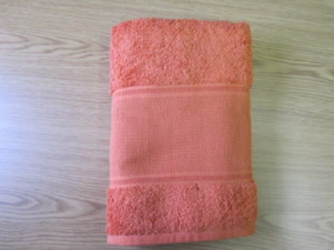 Rico Handdoek met Aida borduurrand  Terracotta