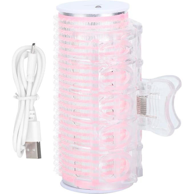 USB Draagbare Haarroller Pony Krullen Haarstyling Tool Mini Elektrische KrultangRoze white