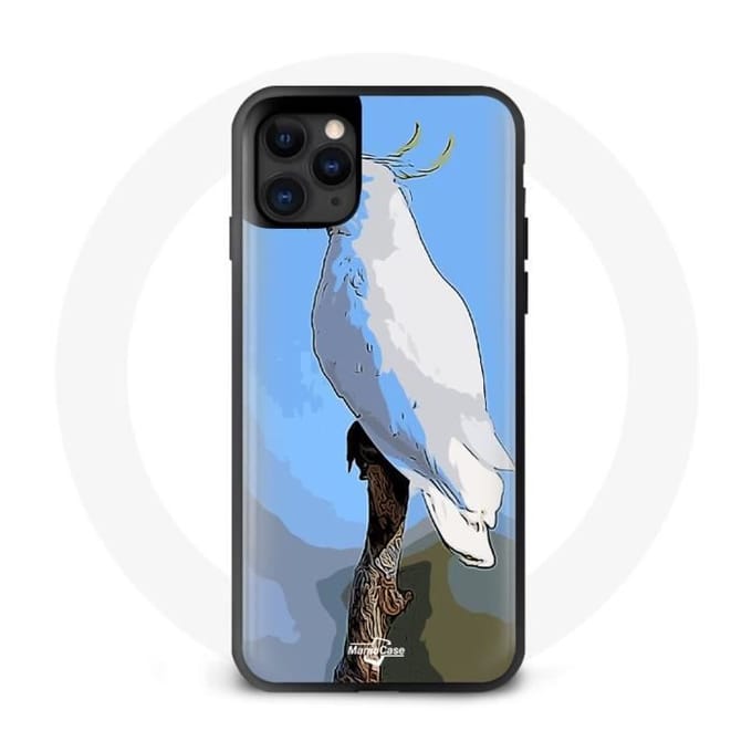Iphone 13 pro max hoesje Kaketoes Papegaaien Wit