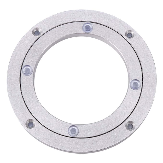 Table à manger ronde à plateau tournant en alliage d'aluminium robuste Type 1 white