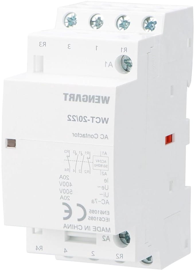 AC Contactor - Schakelaar - Energiebeheer - 24V Stuurspanning - 20 Ampère - Grijs