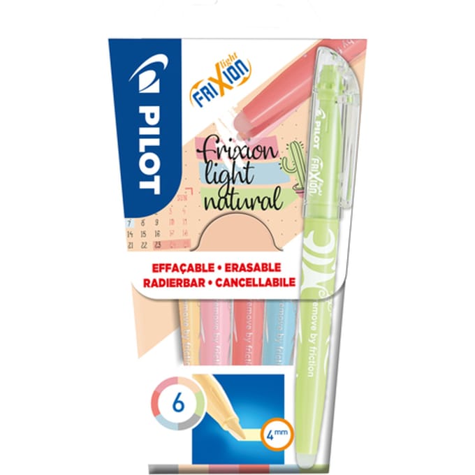 Markeerstift PILOT friXion light naturel assorti 6 stuks