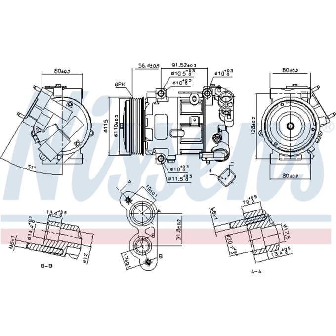 Compressor, airconditioner NISSENS 890324
