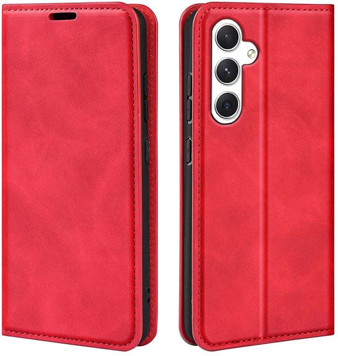MobyDefend Hoesje - Geschikt voor Samsung Galaxy S24 - Luxe Wallet Bookcase (Magnetische Sluiting) - Rood