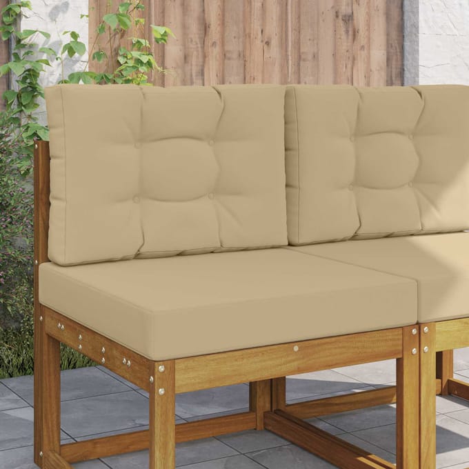 vidaXL - Buitenbankkussen - Polyester - Beige - 60 - x - 60 - cm