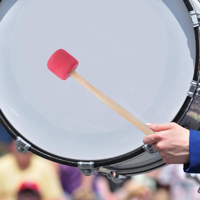 Baguette de maillet de grosse caisse pour batteurs, groupes, accessoire d'instrument de percussion, rouge beige