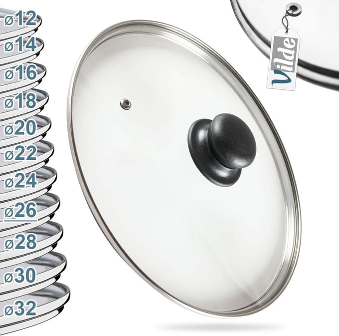 Deksel Glas Hittebestendig 26 cm - Pannendeksel - Pandeksel - Potdeksel