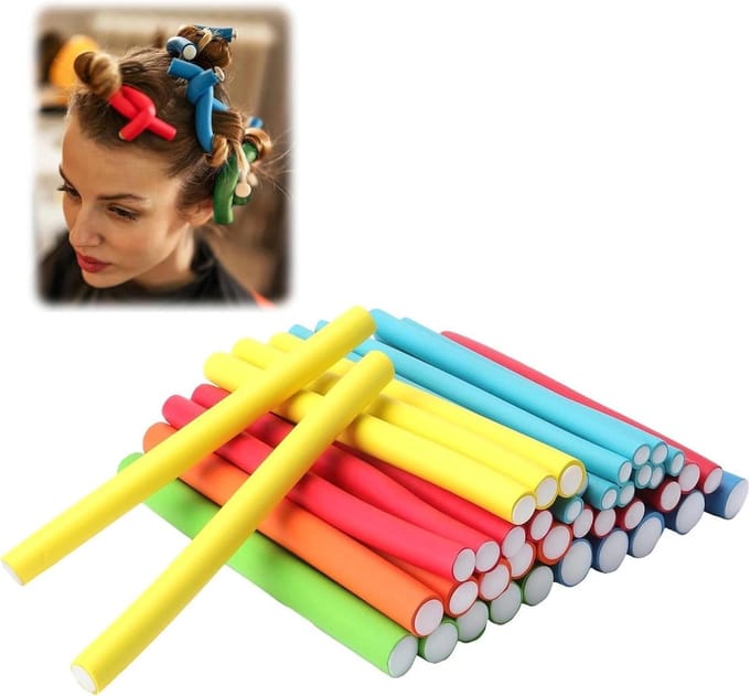 Papilot Krulset - Flexibele rollers - Haar Krullen - Hittevrij Resultaat - 40 Stuks - Multicolor
