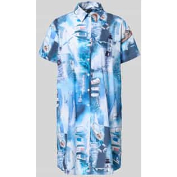 relaxed fit overhemdjurk met all-over fotoprint