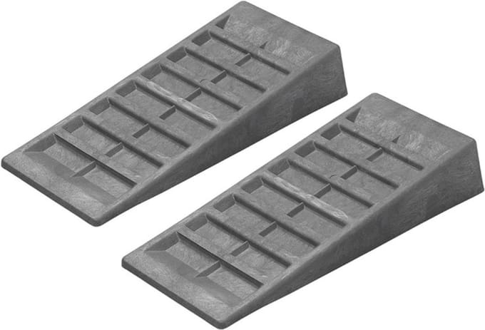 ProPlus Oprijblokken - 2x - grijs - kunststof - 19,5 x 48 x 9 cm - extra grip - camper/caravan