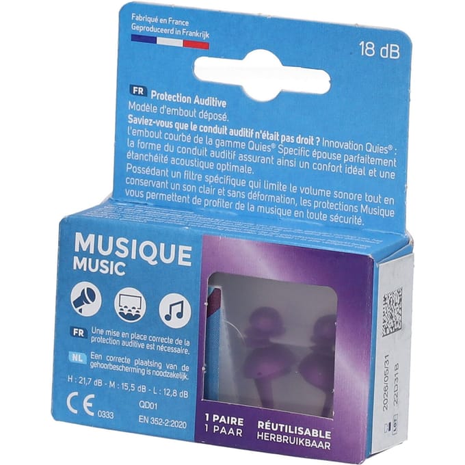 Quies Music 1 Paar Oordoppen