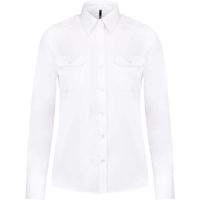 Kariban Damespilootoverhemd lange mouwen K506 - White - L