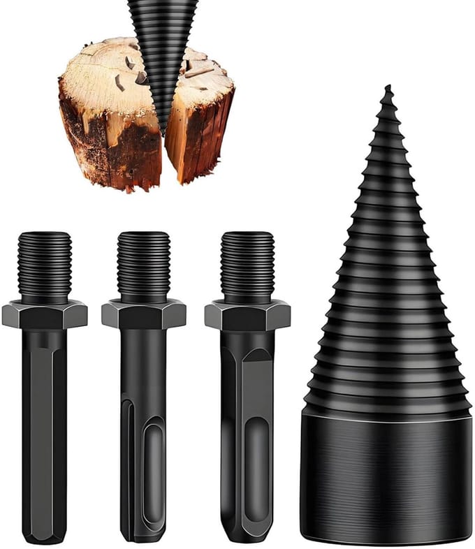 Allecto - Holzsplitter Boor 32 mm met 3 Stuk Drill Levers - Hout Splitsen Efficiënt