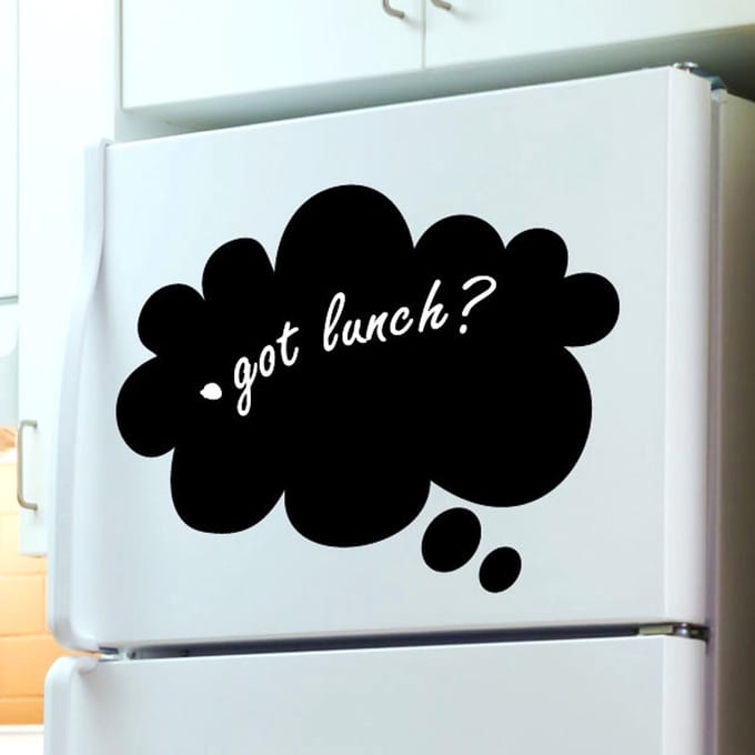 Schoolbordsticker - uitwisbare zelfklevende muurstickers - WOLK - 65x100cm