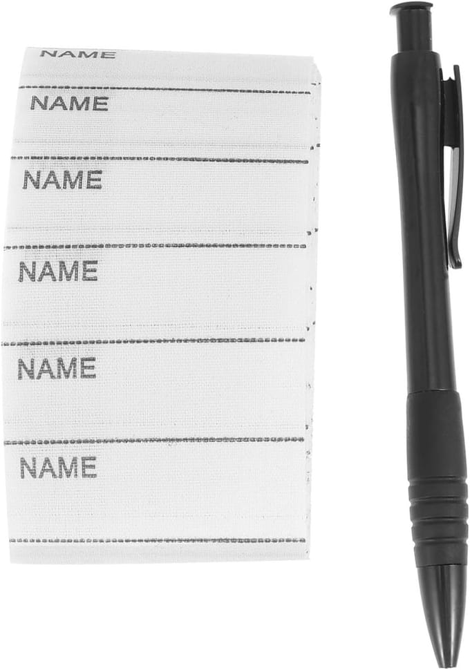 Kleding Naamlabels - Strijklabels Wasbaar - Persoonlijke Markering - Inclusief Pen - 200 Stuks - Wit
